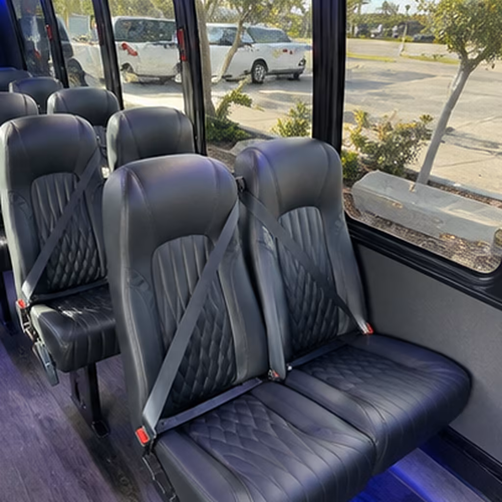Kansas City Airport Shuttle & Transportation party bus interior