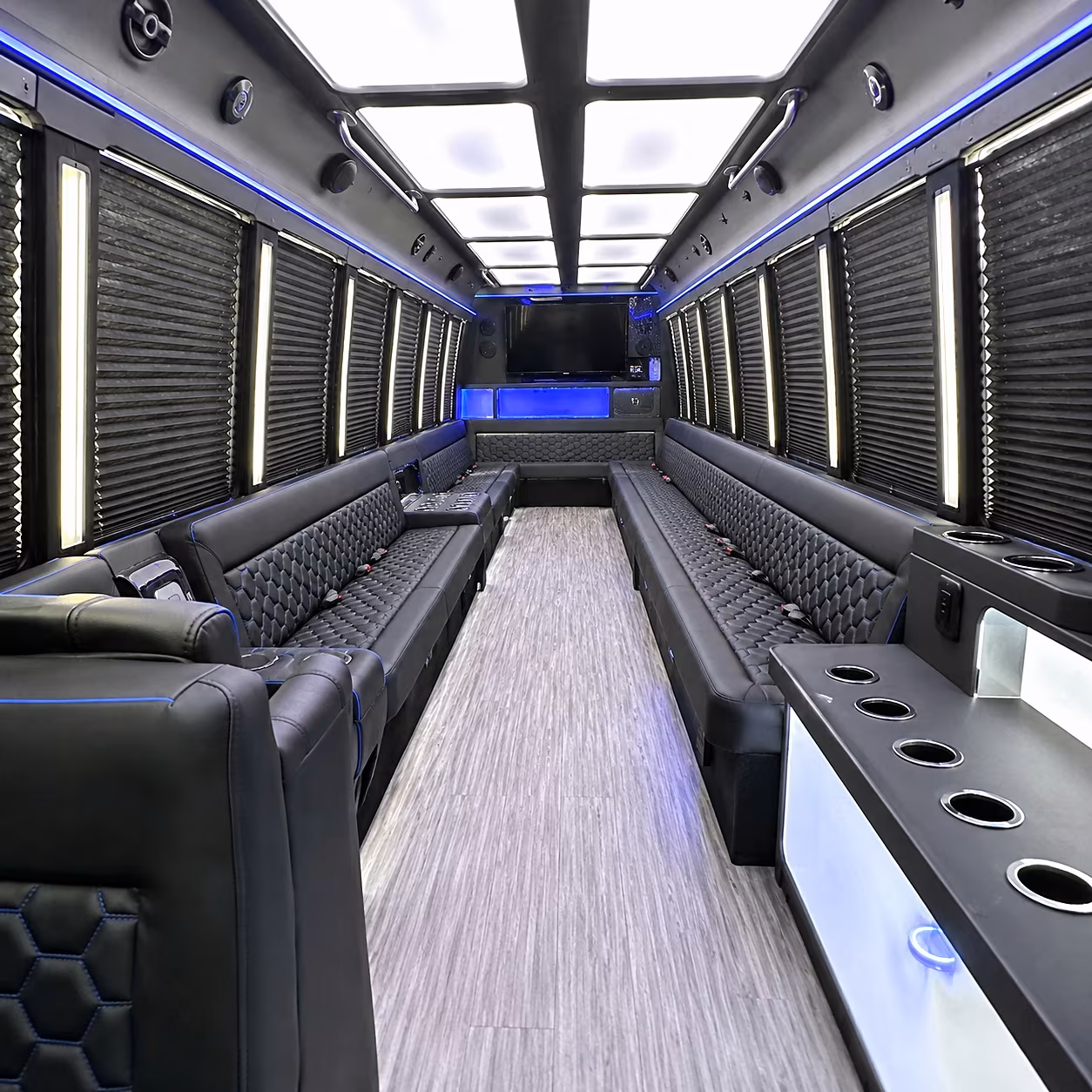 Kansas City Bachelor & Bachelorette Transportation party bus interior