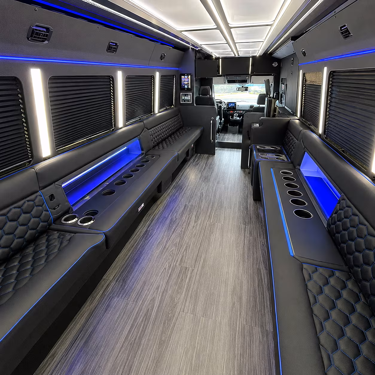 Kansas City Sporting Event Transportation party bus interior