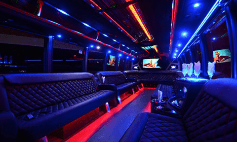 Wichita 30 Passenger Party Bus Black Interior