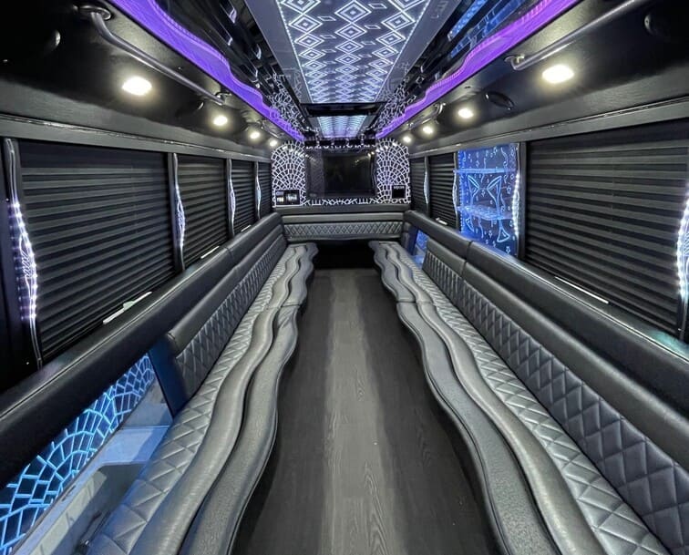Manhattan 30 Passenger Party Bus White Interior