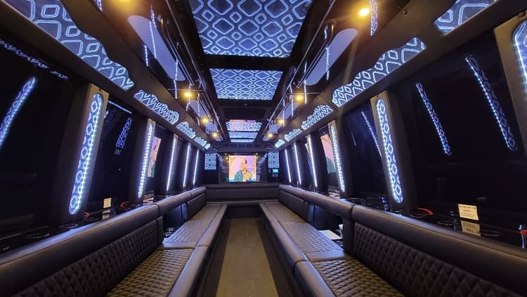 Manhattan 40 Passenger Limo Bus Interior